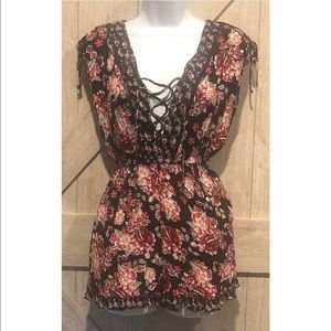 Mixed Print Ruffle Romper - Xhilaration™